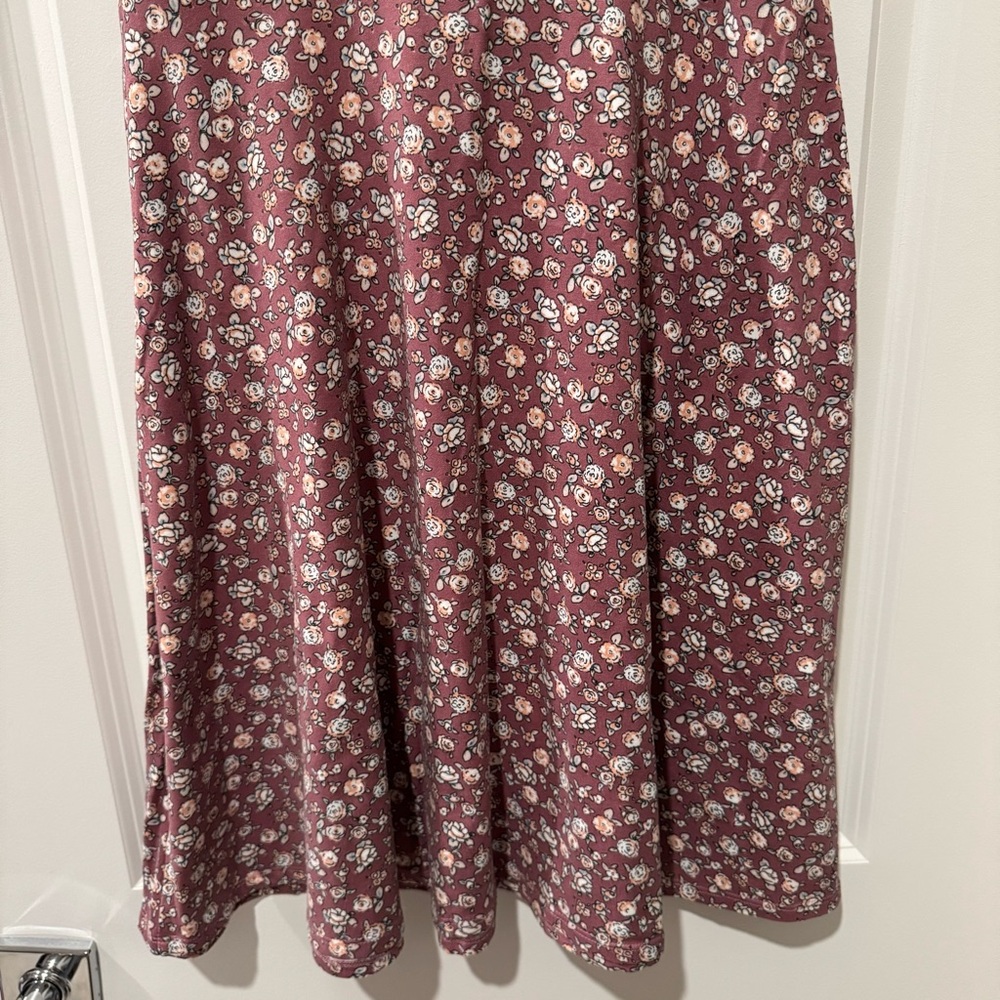 NINE BRITTON Jayde Maternity Knit Back Detail Dress XS Purple Floral - Picture 12 of 14